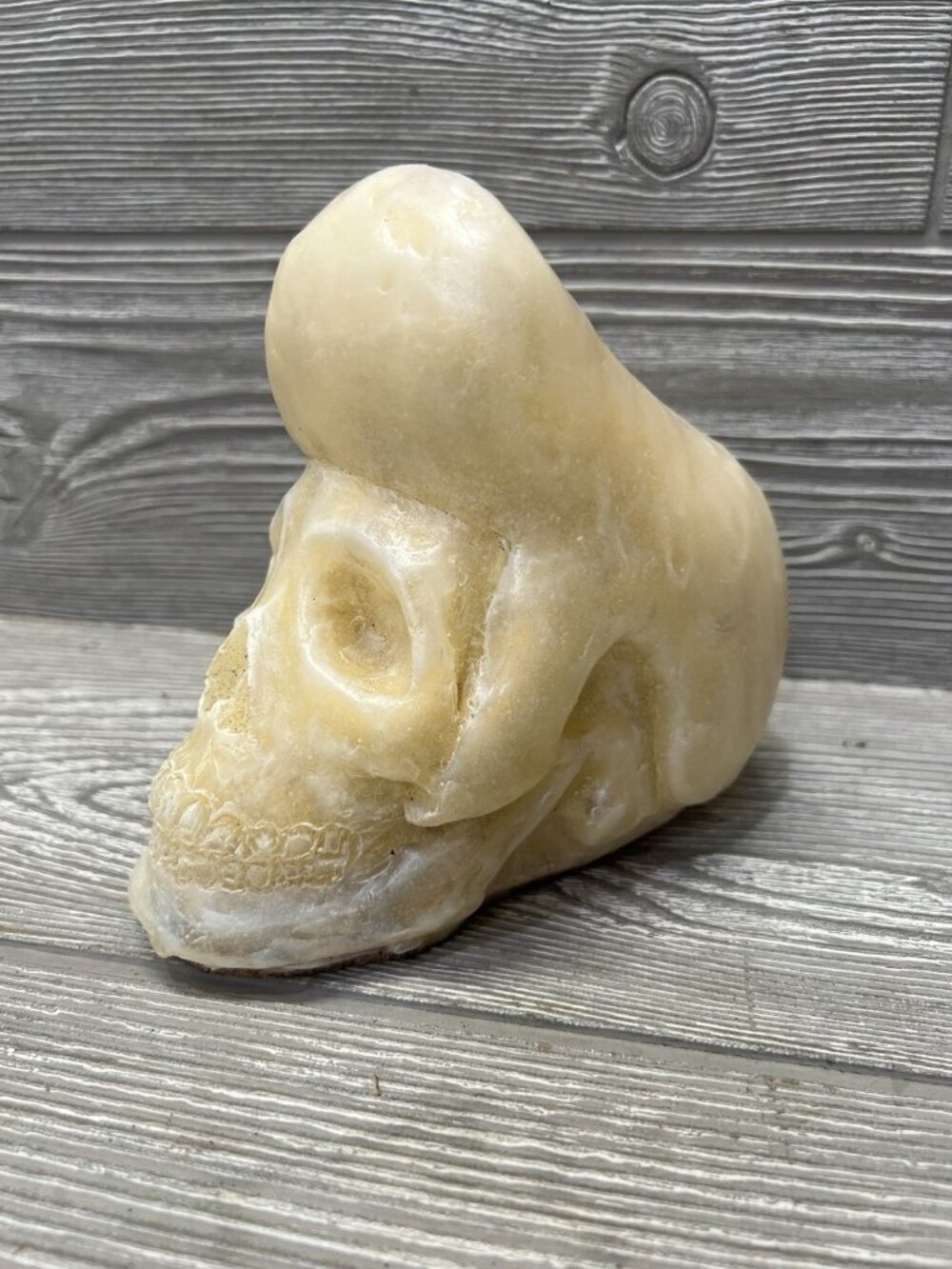 Rockabilly Hair Elvis Skull Skeleton Plastic Halloween Decoration 6” RARE